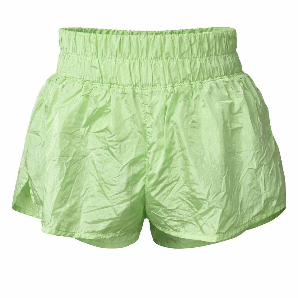FP Movement Neon‎ Green Nylon Running Shorts High Rise Smocked Waist- Medium